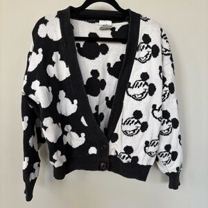 Disney Black and White Mickey Mouse Cardigan